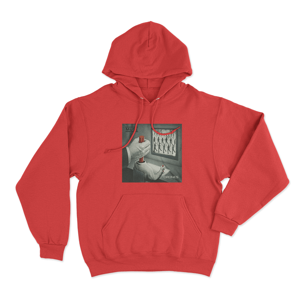Drones Album Art Unisex Hoodie Red Drones Album Art Unisex Hoodie Red