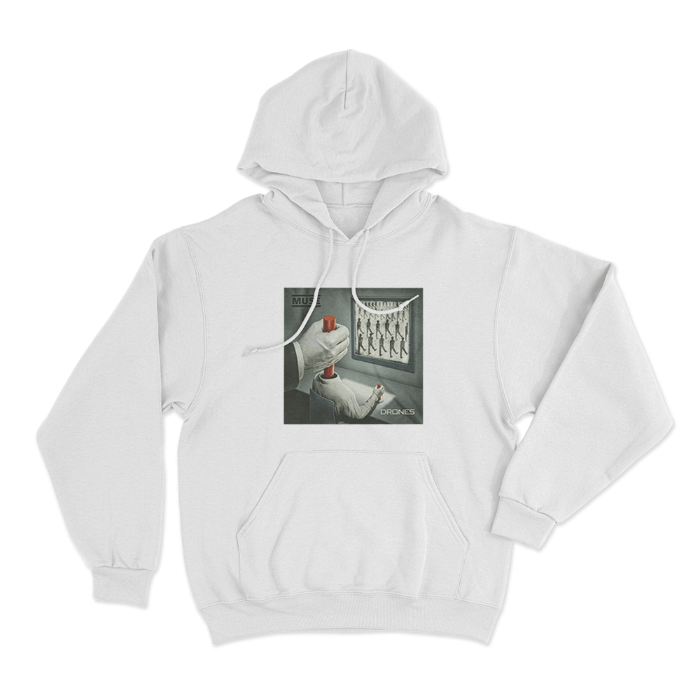 Drones Album Art Unisex Hoodie White Drones Album Art Unisex Hoodie White
