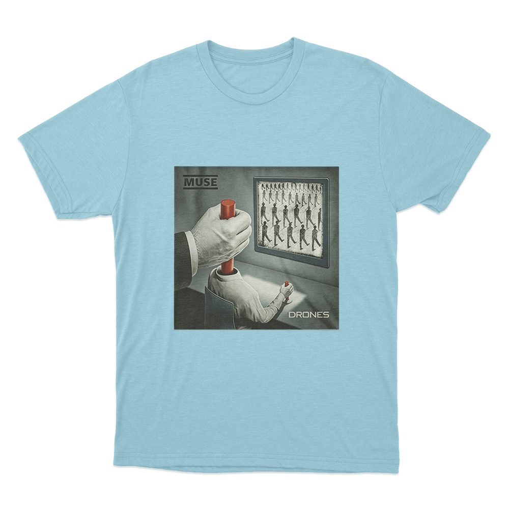 Drones Album Art Unisex T Shirt Sky Blue Drones Album Art Unisex T Shirt Sky Blue