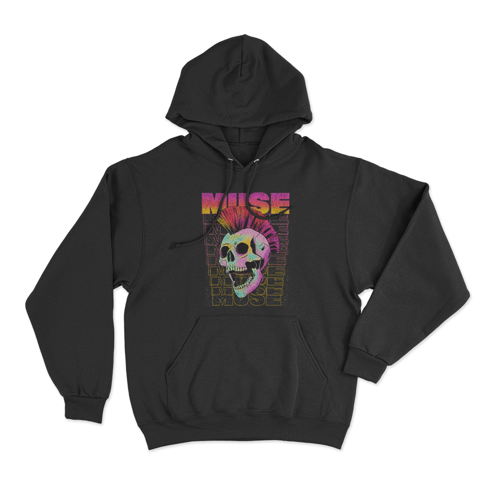 Mohawk Skull Unisex Hoodie Black Mohawk Skull Unisex Hoodie Black