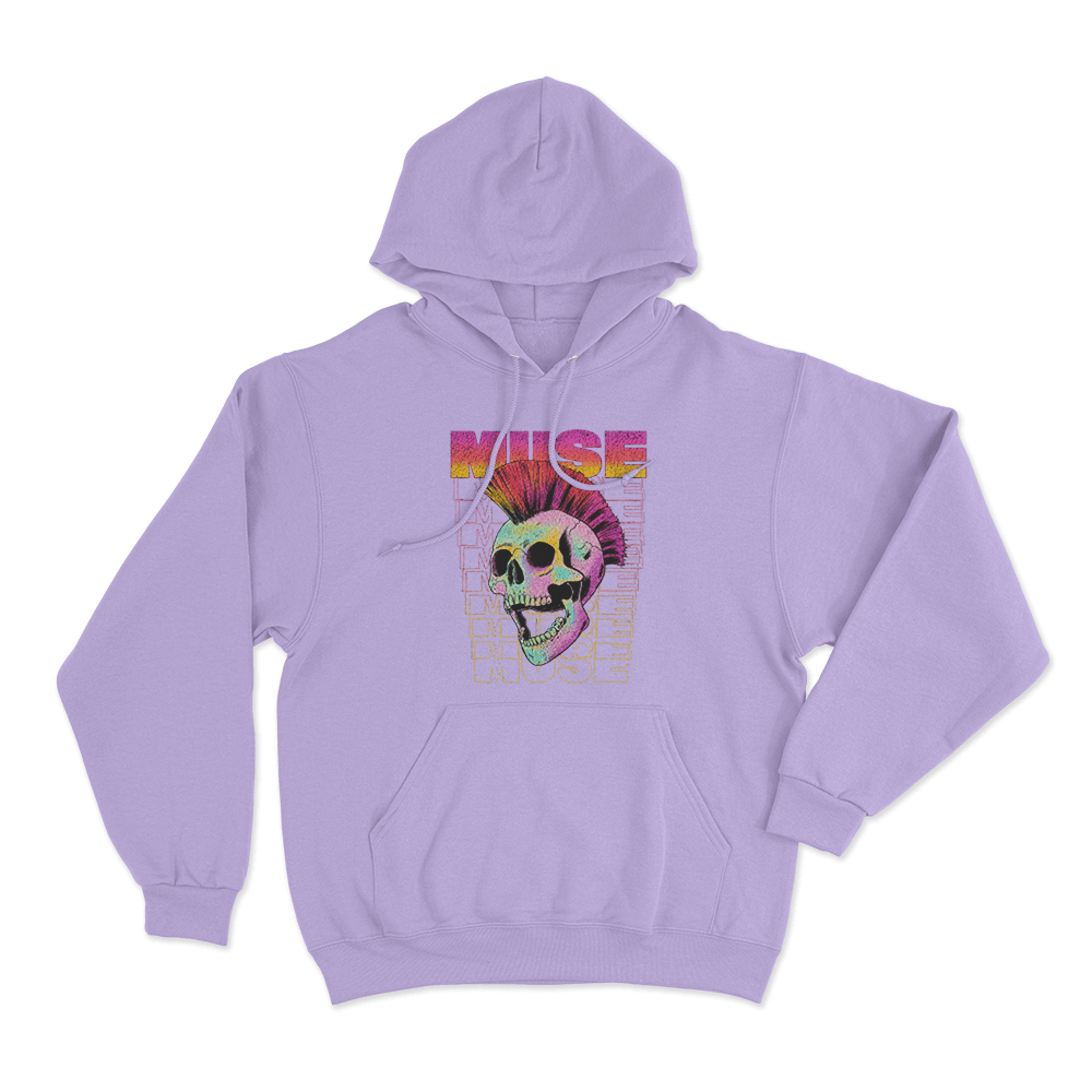 Mohawk Skull Unisex Hoodie Purple Mohawk Skull Unisex Hoodie Purple