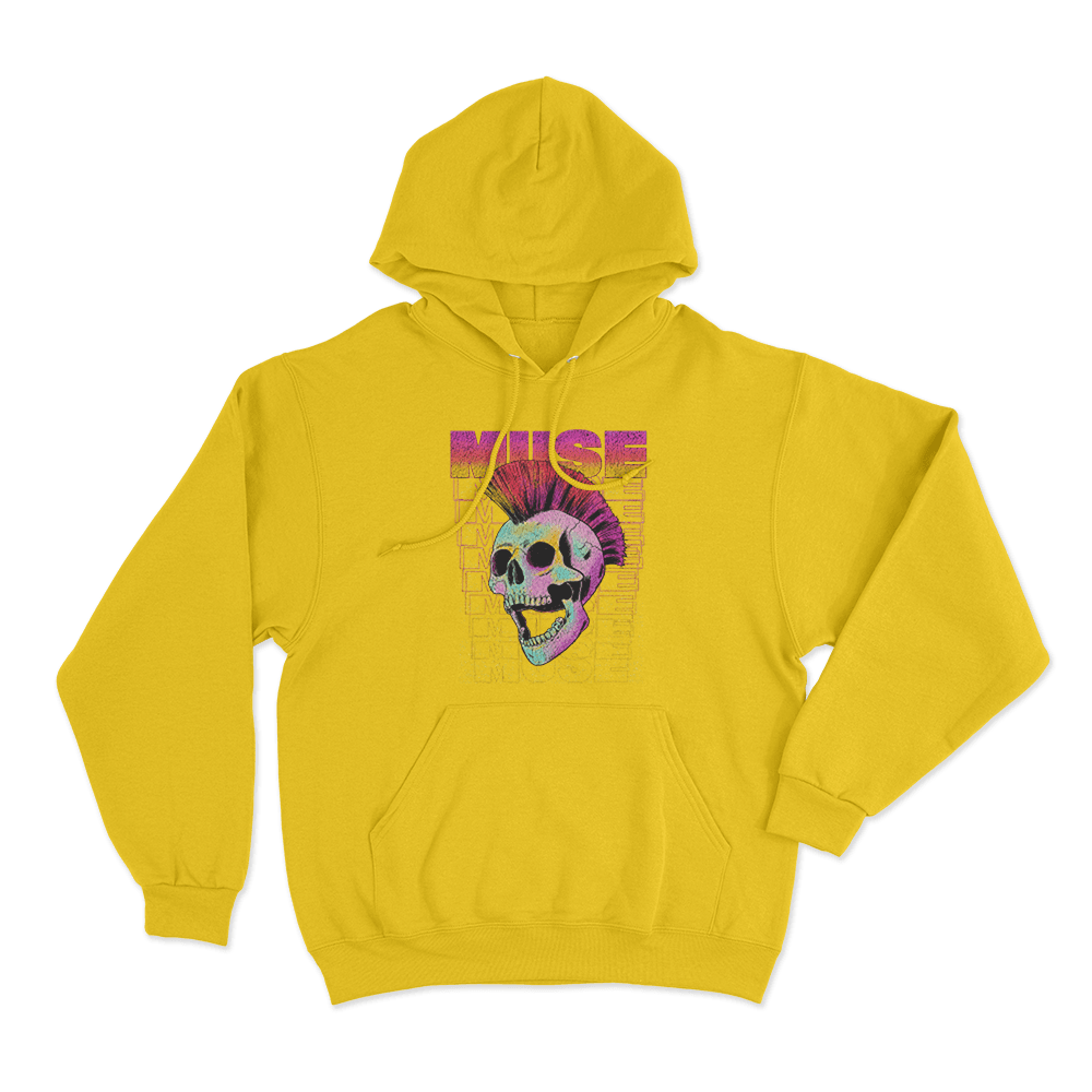 Mohawk Skull Unisex Hoodie Yellow Mohawk Skull Unisex Hoodie Yellow