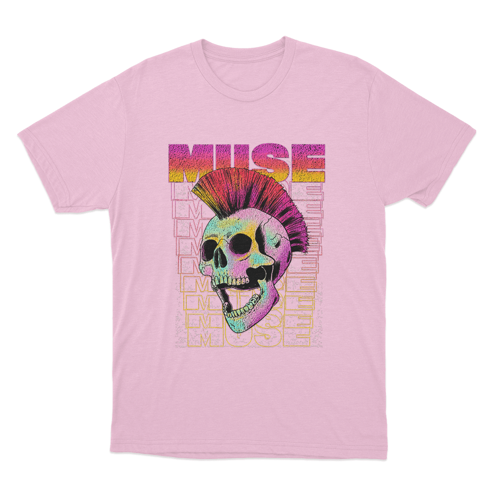 Mohawk Skull Unisex T Shirt Pink Mohawk Skull Unisex T Shirt Pink