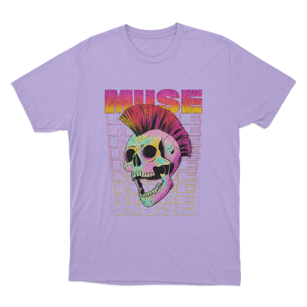 Mohawk Skull Unisex T Shirt Purple Mohawk Skull Unisex T Shirt Purple