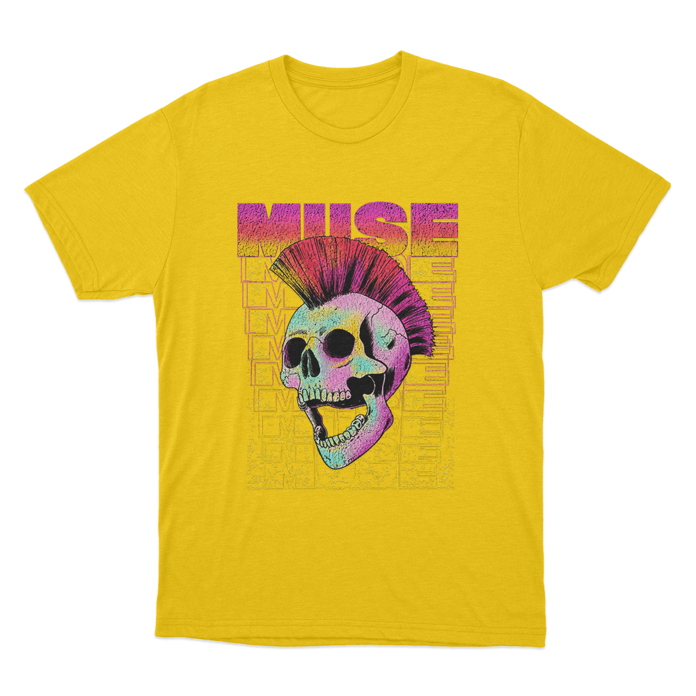 Mohawk Skull Unisex T Shirt Yellow Mohawk Skull Unisex T Shirt Yellow